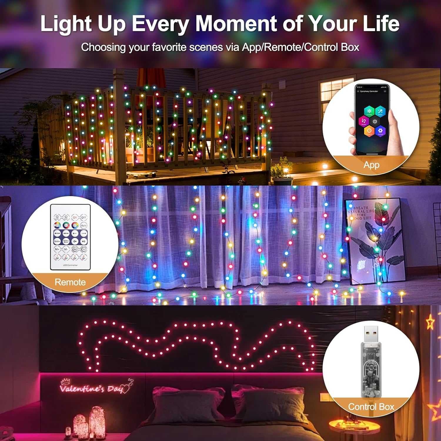 RGB LED гирлянд с дистанционно – 10 метра, многоцветен, ТОП Цена!