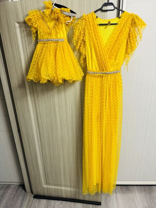 Set rochii ocazie mamă-fiică( mama M-L,fiică 1-3 ani)