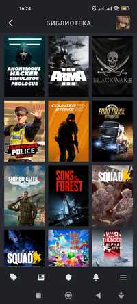 Steam: Prime Cs go, Squad, Sons of the forest, Arma 3