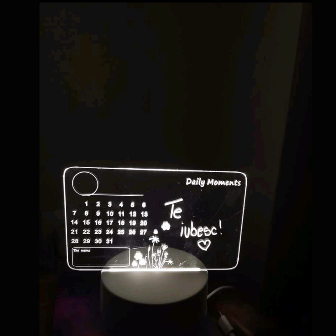 Calendar LED, cu scriere/stergere