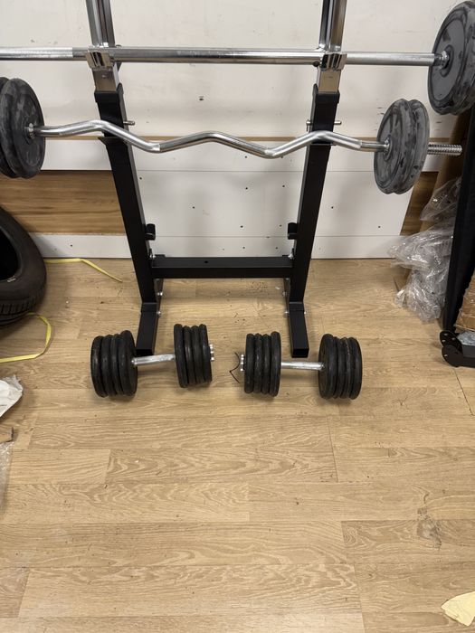 Pachet sala, gantere reglabile, bara haltera+Bara z Cauciucate noi