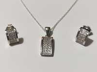Cadou ocazii - set bijuterii din argint - lant, pandantiv, cercei
