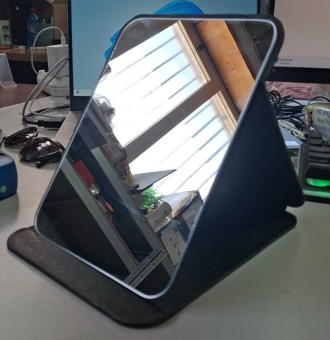 Oglinda machiaj pliabila, 16 x 21.5 cm, portabila, neagra