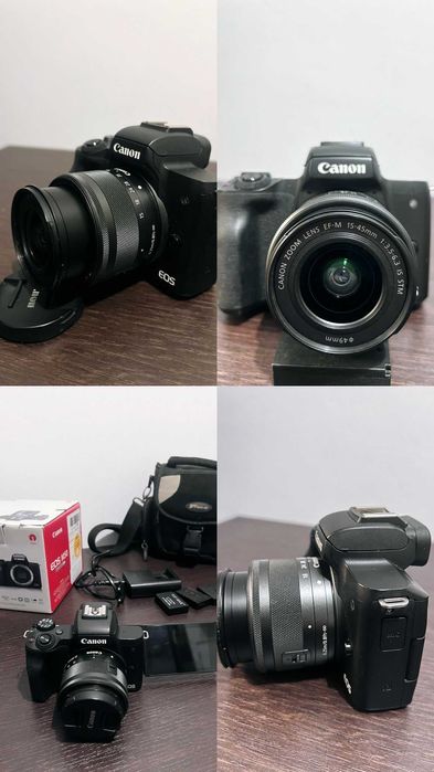 Canon  M50 + obiectiv 15-45 mm in stare PERFECTĂ de funcionare