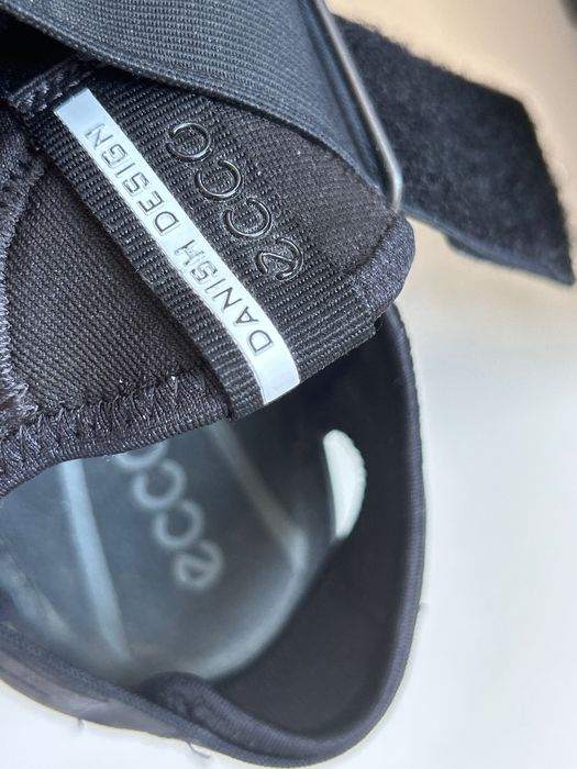 Ecco черни сандали комбинация от текстил и кожа 40номер