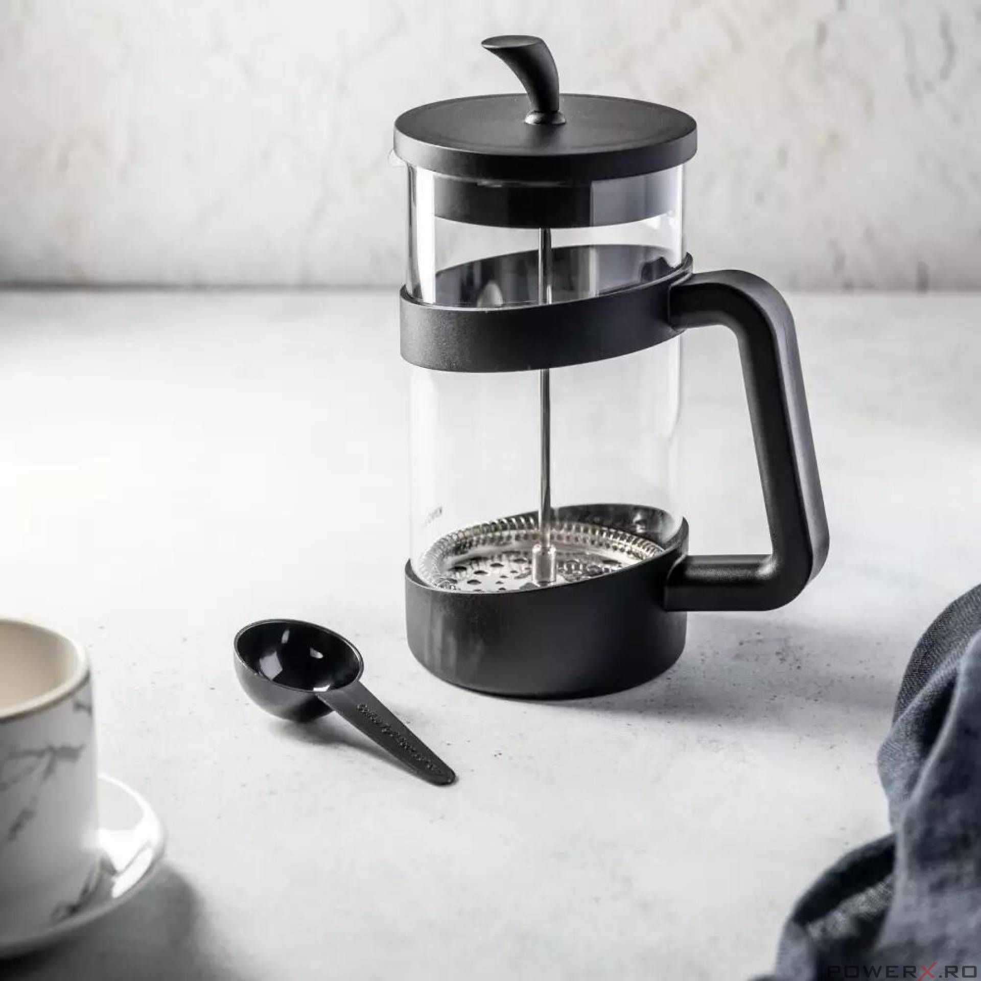 Infuzor cu presa, pentru ceai, pahar 1l, Kinghoff