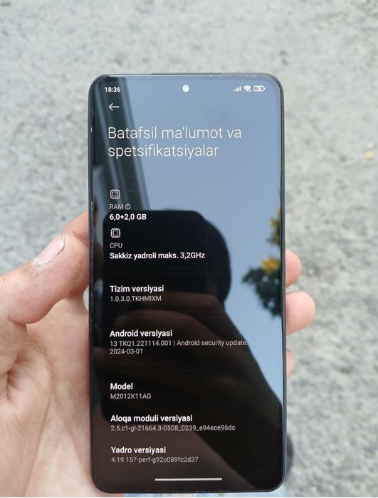 POCO F3 128GB ideal xolatda