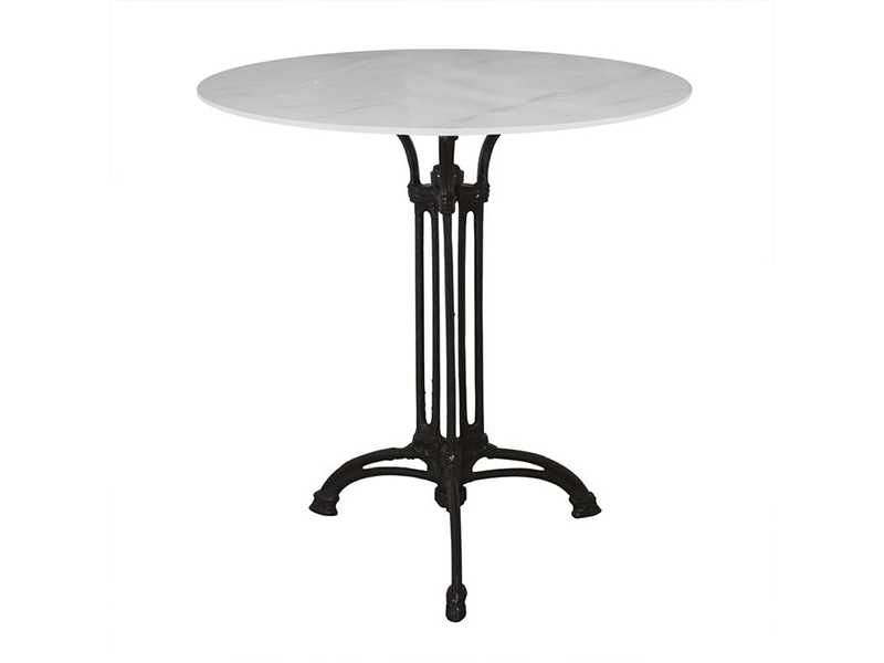 Маса, Sintered Stone D.70см White, Черен, Чугун