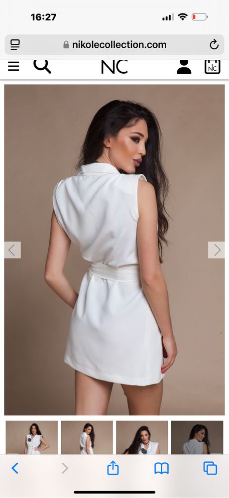 Бяла рокля nikole collection