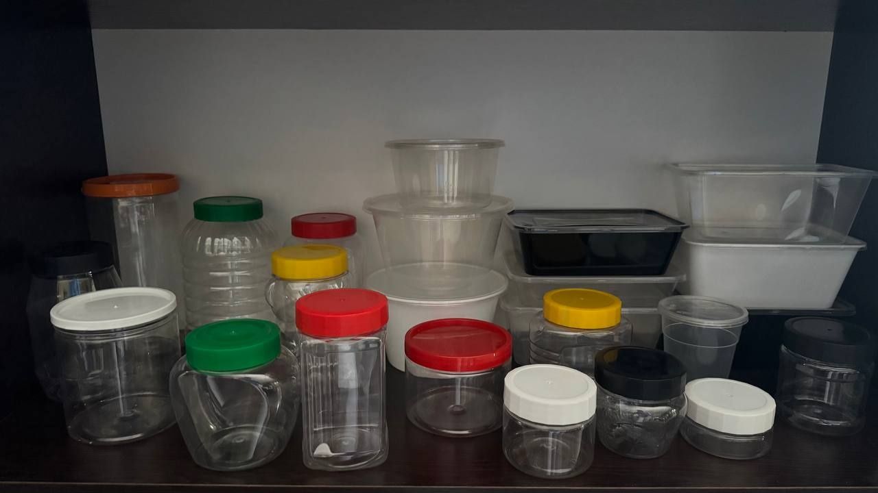 Plastik idishlar Qopqoqli,sifatli,oziq-ovqat va gel,Bonkalar