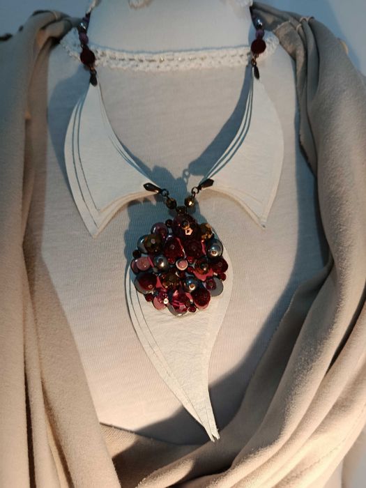 Colier piele statement unicat