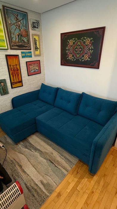 Разтягащ се, ъглов диван