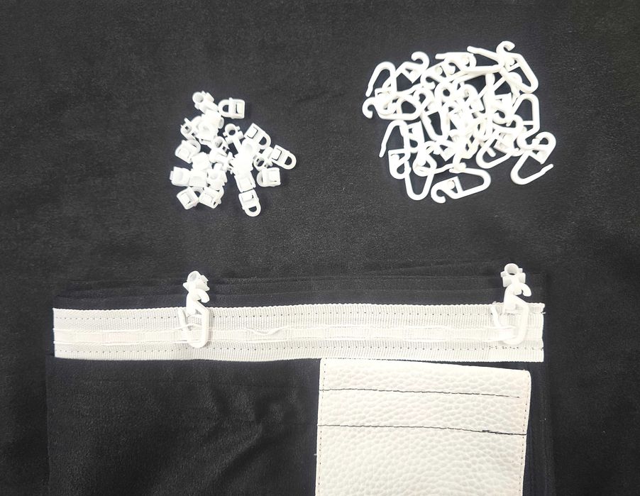 Пердета за камиони ЧЕРНИ бродирани комплект кукички тип холандско чело