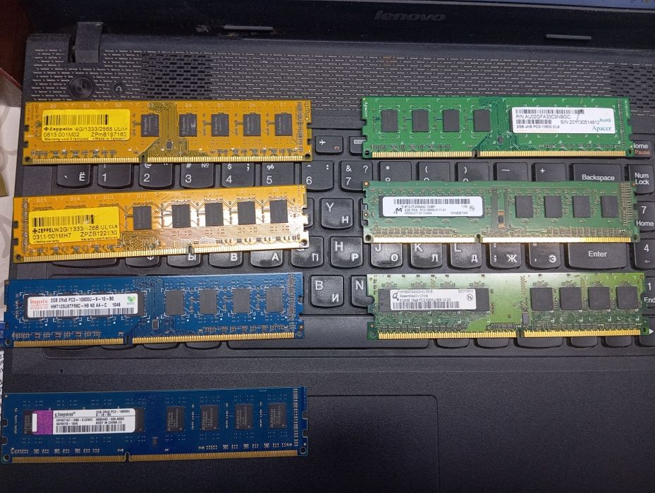 Ram 4 шт 2 gb ОЗУ DDR 3 и 2 по 512 DDR