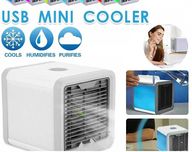 Мини преносим климатик, охлаждане на въздуха с LED светлина и USB
