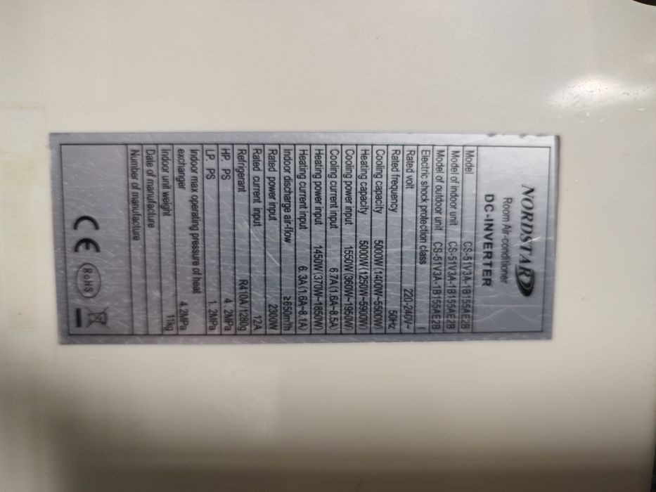 Aparat aer condiționat NordStar 18000 BTU