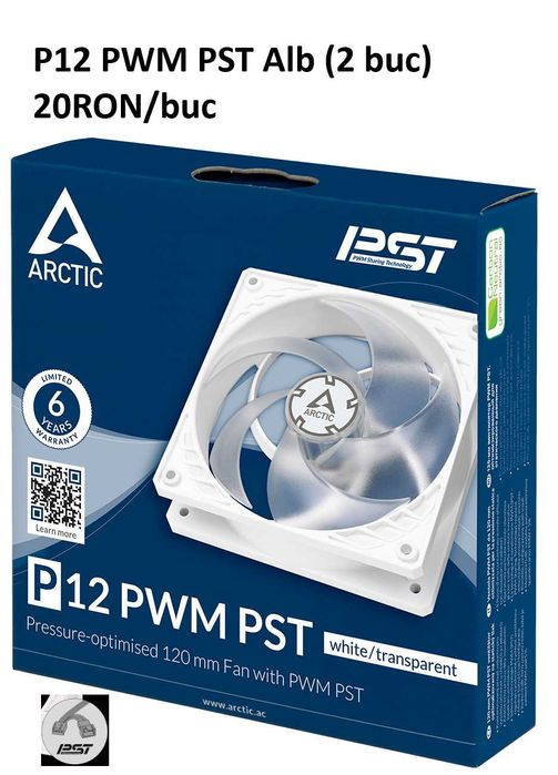 Ventilatoare Arctic P12 PWM /P12 PWM PST/P12 PWM PST ALB/ F14 PWM PST