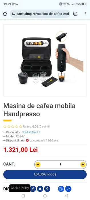 Handpresso expressor portabil 12v / 24v camion