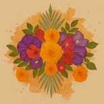 Flori presate inramate cu tema A4(21x29.7)