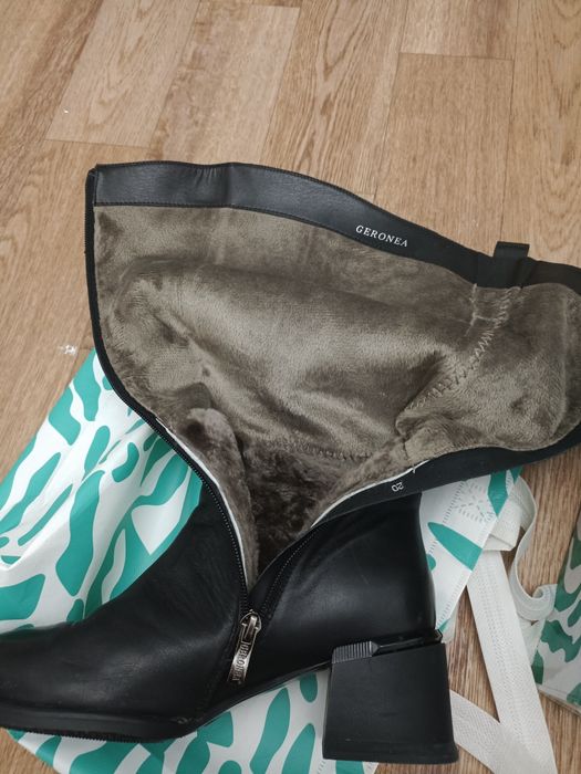 Сапоги зимние кожаные