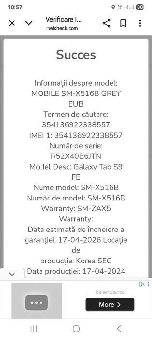 Tableta Samsung Galaxy Tab S9 FE