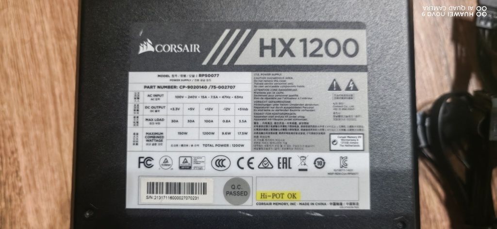 Corsair HX1200W. platinum