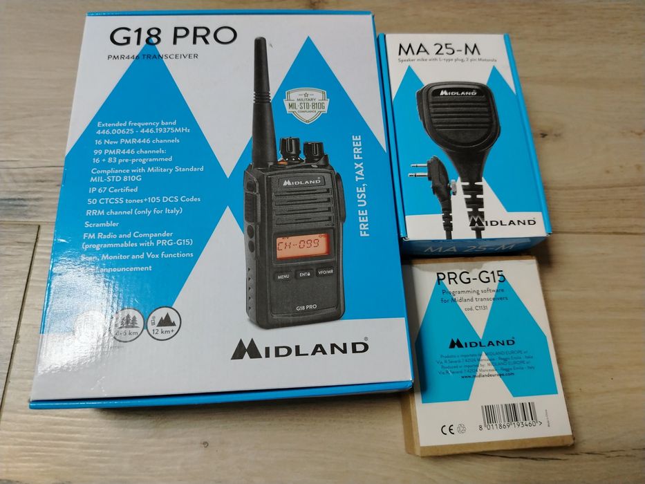 Midland G18 Pro Transmițător Wireless PMR 0.5W cu Ecran Monocrom