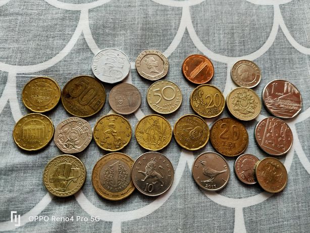 Lot de monede românești și străine -24 buc