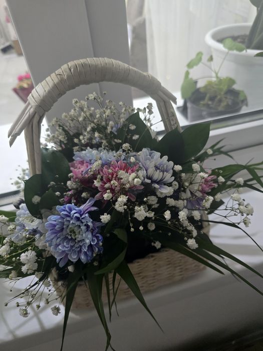 Цветы  в корзине