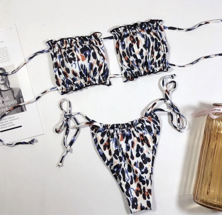 Costum de baie C116 Brazilian Alb animal Print leopard Zebra Push Up