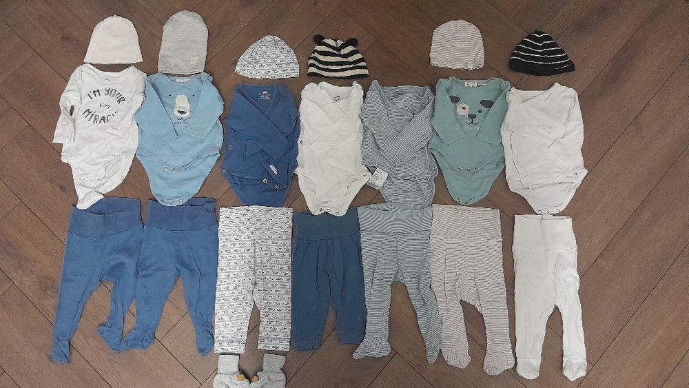 Lot haine bebe baietei 56 - 62 cm bumbac organic H&M si Zara