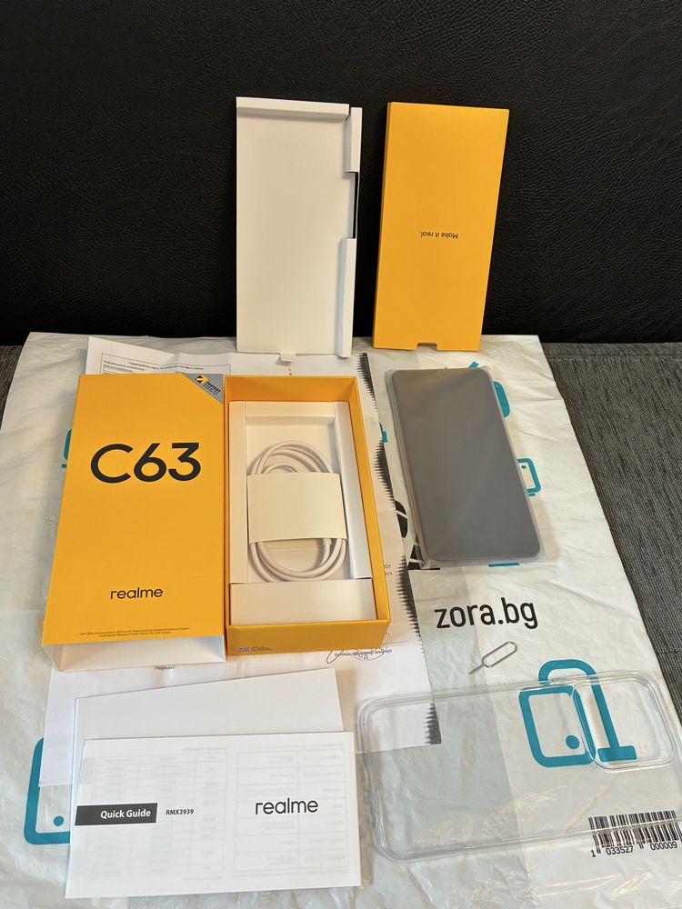 ЧИСТО НОВ 256GB Realme C63 Гаранция Зора 2027г. Blue