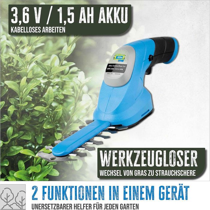 Акумулаторна ножица за трева и храсти Gude GPS ‎95506 3.6V 1.5Ah