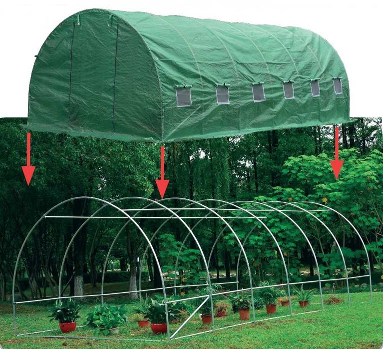 Sera Solar Gradina Tunel Otel Folie Flori Legume 4x2x2m LIVRAT GRATUIT