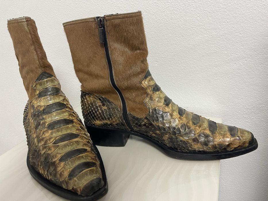 Ghete piele căprioară și piton