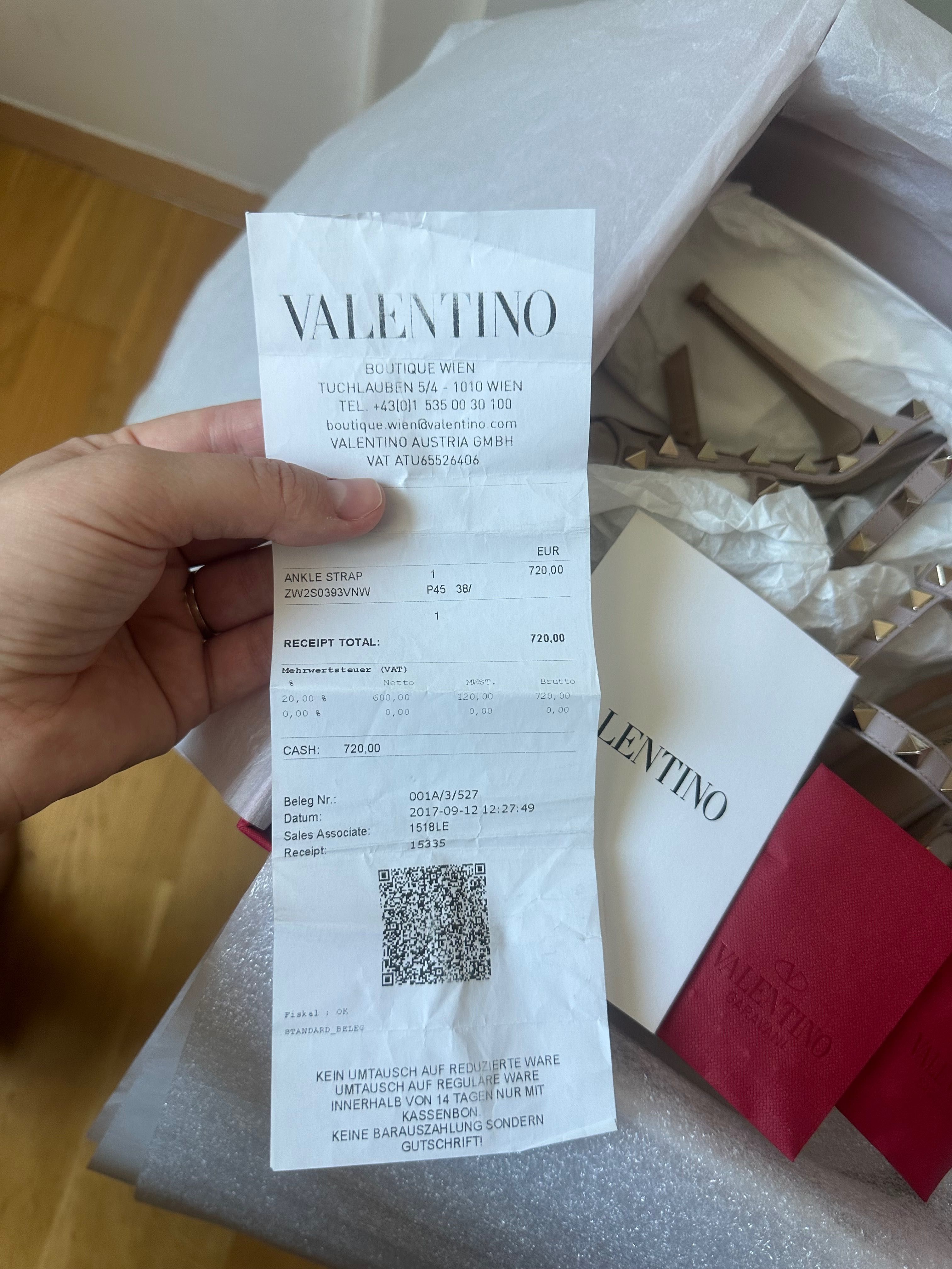 Pantofi Valentino Rockstud originali cu bon