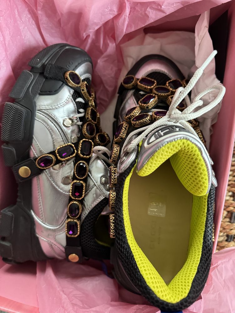 Adidasi Gucci Flashtrek Removeble Crystals , 40,5 originali,ca noi!