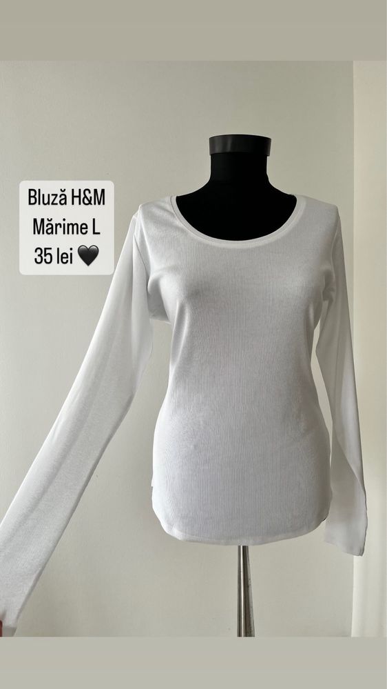 Bluza H&M alba noua L