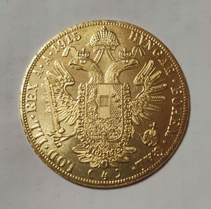 Rebatere moderna dupa celebra moneda de aur 4 ducati Franz Joseph