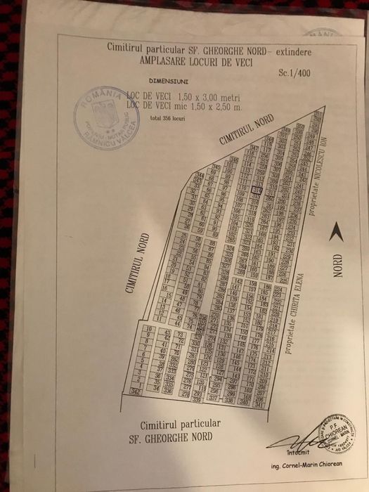 Vând loc de veci în cimitir Cetațuie Nord