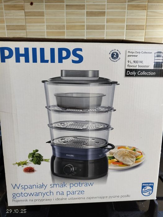 Aparat de gatit cu aburi Philips HD9126/00, 900 W, 9 l, Negru