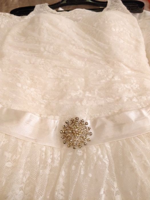 Новое! Шикарное свадебное платье из гипюра, цвет Ivory!