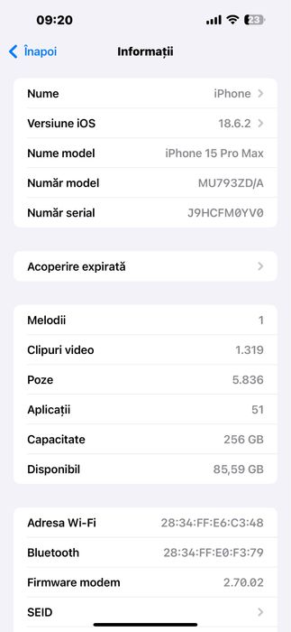 Vand Iphone 15 PRO MAX