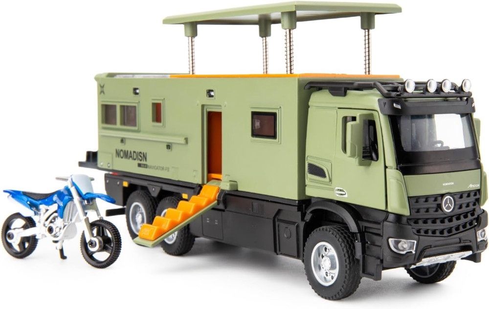 Камион кемпер метален (1:24) с отварящи се врати подвижен покрив