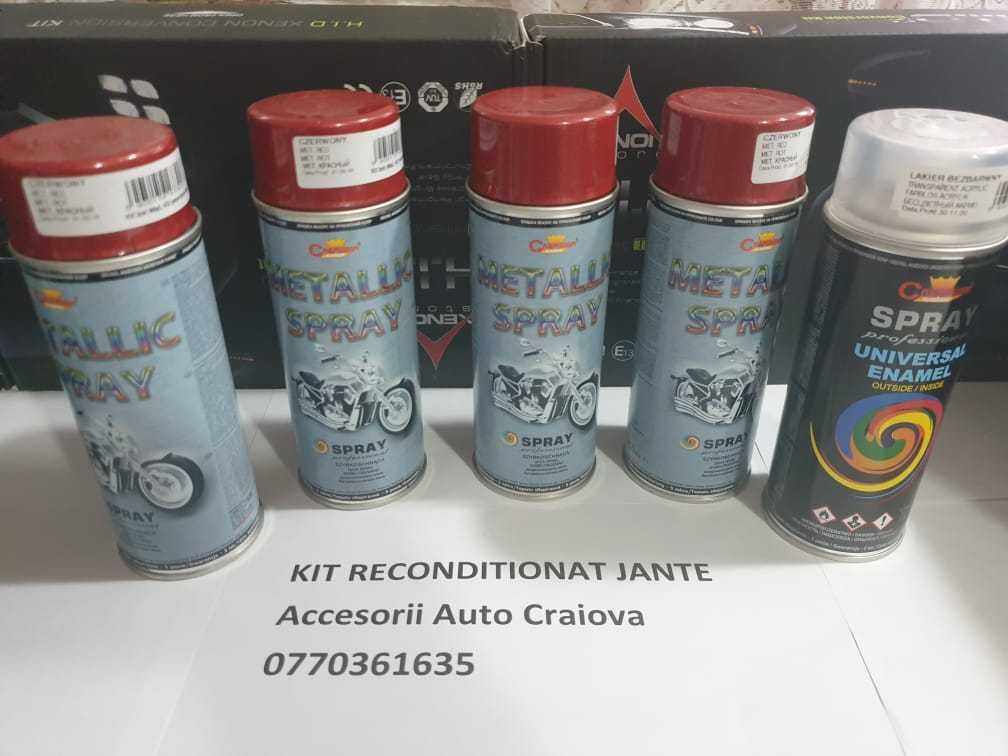 Kit vopsea 5 spray-uri reparatie jante, culoare Candy Red