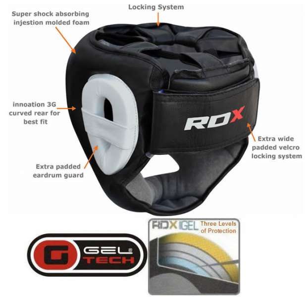 RDX Zero Impact Leather Head Guard - протектор за глава размер М