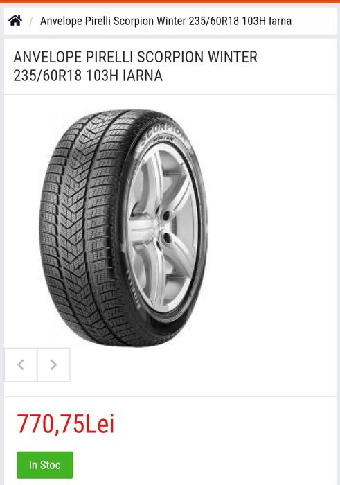 Anvelope iarna Pirelli Scorpion Winter 235/60R18 103H Iarna