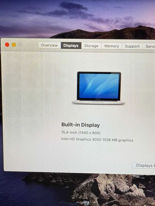 Laptop MacBook Pro 15-Intel Core i7- 8GB-256GB- OS Catalina-18 cycle