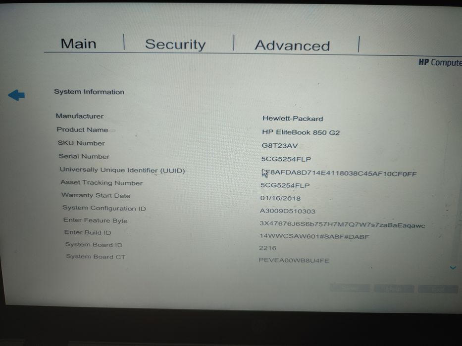 Placa de baza laptop HP Elitebook 850 G2 - i5-5200u