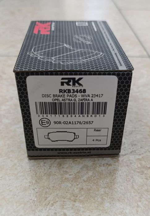 Нови задни накладки Opel Astra G / Zafira A – RK RKB3468